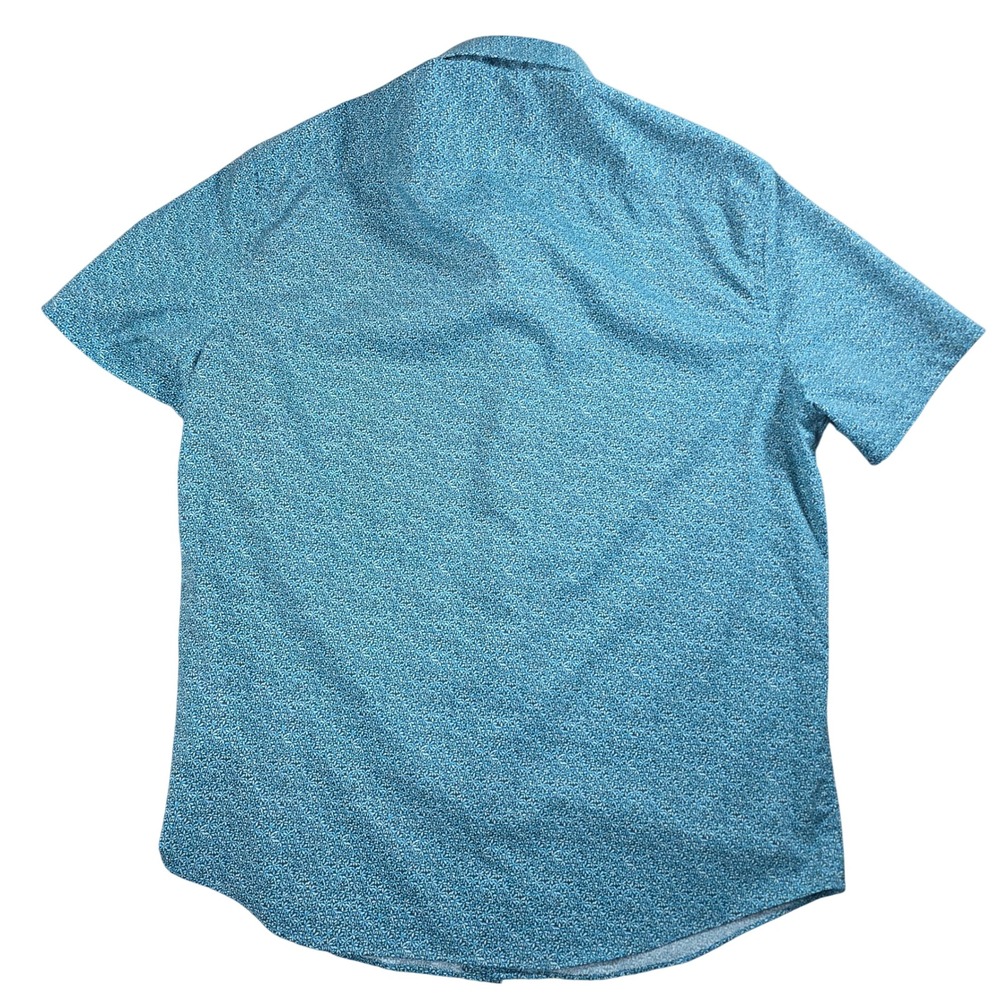 UNTUCKit Shirt Mens Large Teal Floral Halloway Performance Short Sleeve - Picture 4 of 9
